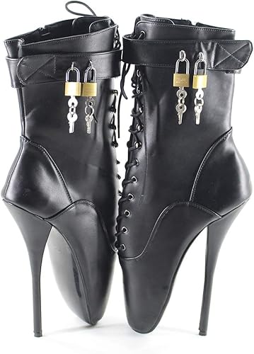 WONDERHEEL Damen Padlocks Ballett Stiefel