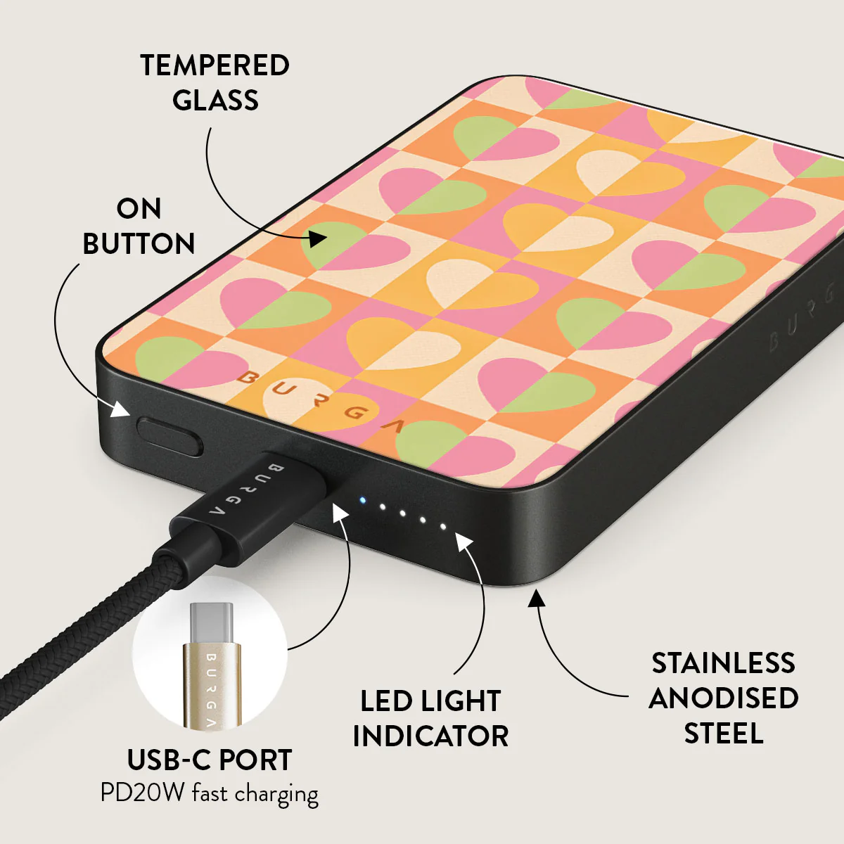 Summer Love - Heart Magnetic Power Bank