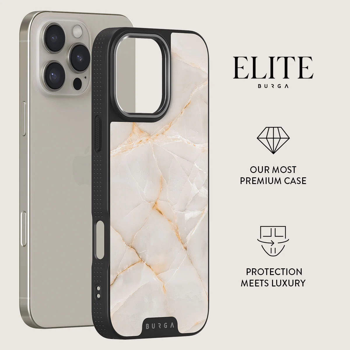 Vanilla Sand - Marble iPhone 16 Pro Max Case