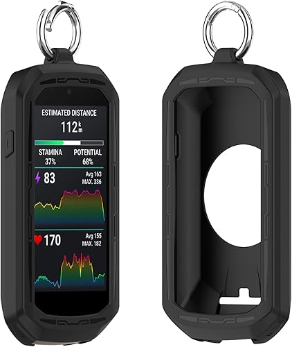 Haofun Hülle für Garmin Edge 1050 Silikonhülle, All-Inclusive Stoßfester Schutz mit Schlüsselring, Silikon Schutzhülle Skin - GPS Bike Zubehör für Garmin Edge 1050 Schutzhülle(Schwarz)