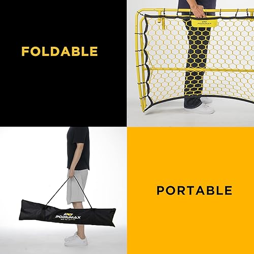 PodiuMax Winkel Einstellbarer Fußball Rebounder Tragbar | Pro Solo Fußball Kick Trainer | 120 x 84 cm | für Übungen und Fußballschuss