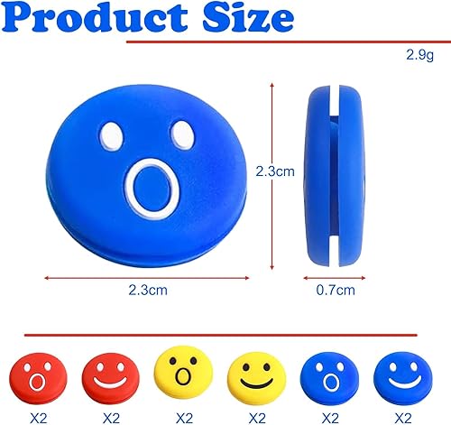 SNONESIY 12 Stück Tennis Dämpfer Lustig,Tennis-Vibrationsdämpfer,Tennis Zubehör,Elastisches Silikonmaterial,Interessantes Ausdrucksdesign,Effektive Stoßdämpfung,Geeignet für Tennisschläger