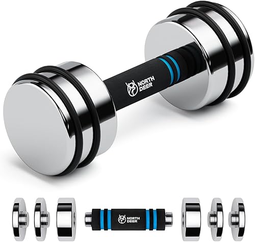 Northdeer STAHL Kurzhanteln - Ultrakompakte Einstellbare Hanteln 2,5kg 5kg 7,5kg 10kg 15kg 25kg mit Schaumstoff-Griff - Innovative Stahlhantel für Zuhause