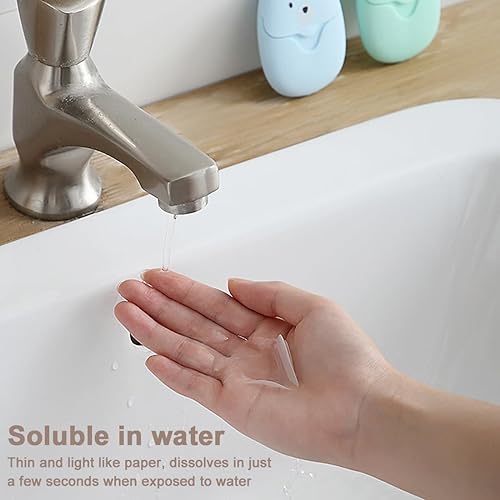 SGERUFZ 150 Stück Seifenblätter Einweg Papier Seife, Tragbar Mini Seifenblättchen Für Unterwegs Reisen Camping Zum Waschen Im Freien (3 Boxen)
