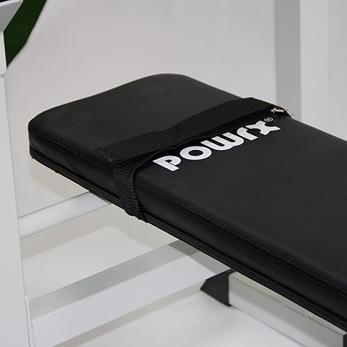 POWRX Hantelbank Profi I Drückerbank höhenverstellbar I Dip Griffe für Fitness Kraft Training I Trainingsbank Einzeln oder Set (Set Hantelbank + 50kg Guss Set)