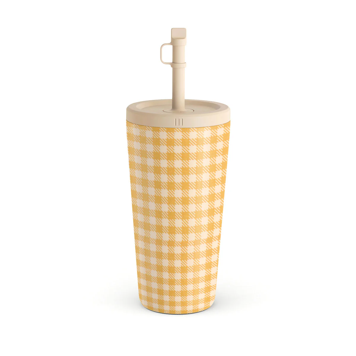 Tuscan Sun - Yellow Plaid Travel Mug