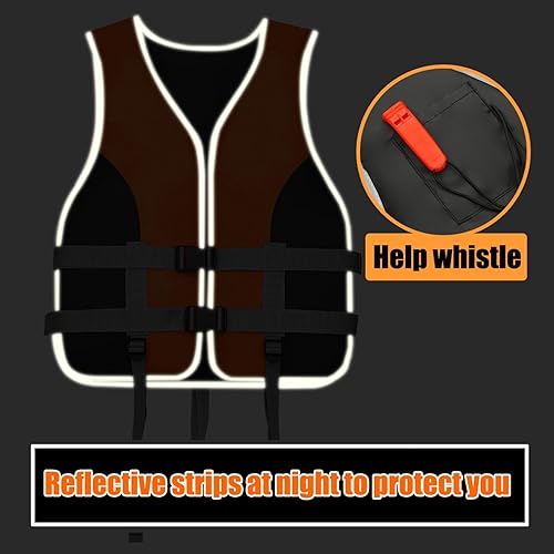 Yahbrra Verstellbare Schwimmweste Schwimmhilfe Rettungsweste: Kinder und Erwachsene für Wassersport Kajakfahren Surfen mit Verstellbarem Schrittgurt 30–120 Kg