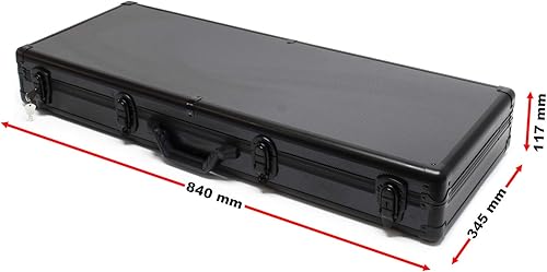 Wiltec Waffenkoffer verschließbar, Gewehrkoffer aus Aluminium, Pistolenkoffer mit Klappverschlüssen und Schlüssel