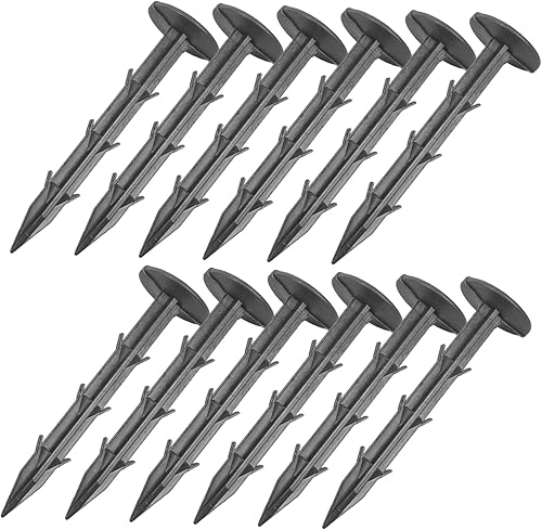 iplusmile 10 Stück Garten nägel schwer Heringe Gartenarbeit Kanten Einsätze Rasenpfähle Landschaftspfähle aus Kunststoff Erdnagel aus Kunststoff Zeltpflock Gartenstöcke Black