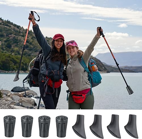 Nordic Walking Stöcke Gummipuffer, 12 Stück wanderstöcke gummipuffer, Schwarz gehstock gummipuffer, gummipuffer urchmesser von 10-11mm, trekkingstöcke ersatzteile für Asphalt, Kies, Berge, Wandern