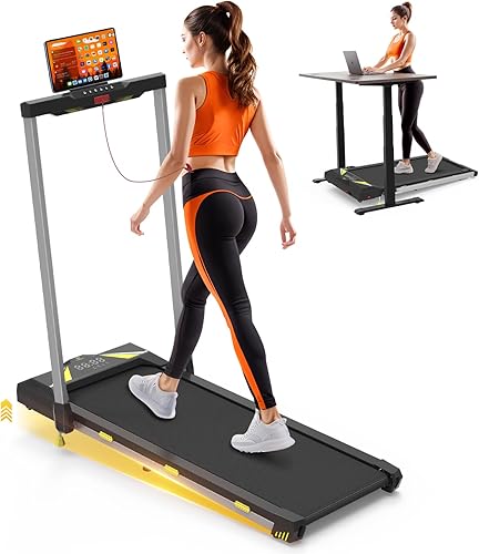 4 in 1 Laufband für Zuhause 12 km/h mit Neigung Walking Laufband Pad, Standardmodell 1-10 km/h, LED-Anzeige, Geräuscharme Laufbänder Fernbedienung für Zuhause und Büro