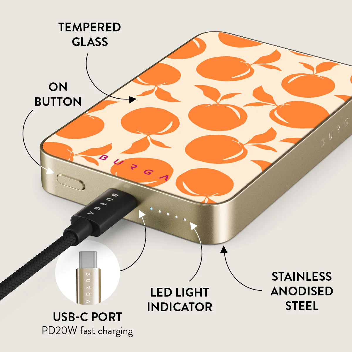 Peach Fuzz - Magnetic Power Bank