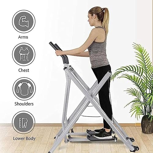 XFQZJG Zusammenklappbare Heimtrainer, Ellipsentrainer, Ellipsentrainer für den Heimgebrauch, Fitnessgeräte, Heimtrainer, Workout, Air Walker, Cardio-Dualtrainer, aufrecht für Heimtraining