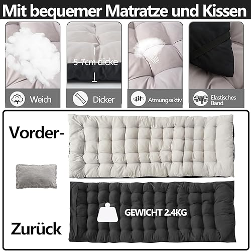 Flycoop Feldbett Klappbar mit Matratze und Kissen Campingbett 71cm/81cm Klappbett Camping Bett 204 kg Reisebett Erwachsene Gästebett für Garten Innen Outdoor Camping