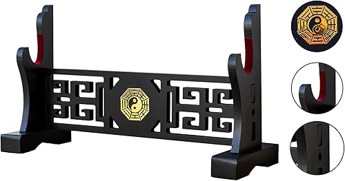 FOXSMZZ Bagua Schwerthalter, japanischer Samt, gepolstert, Katana-Ständer, Samurai-Präsentationsständer, unterstützt alle Tanto-Schwerter (Bagua-1)