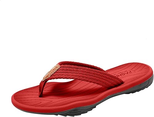 Zehentrenner Leder mit Arch Support Sandalen Sommer Männer Frauen Neigung Ferse Strand Flip Flops Weich Leder Stoff Badelatschen Sommer Beach Rutschfest Pantoletten Hausschuhe
