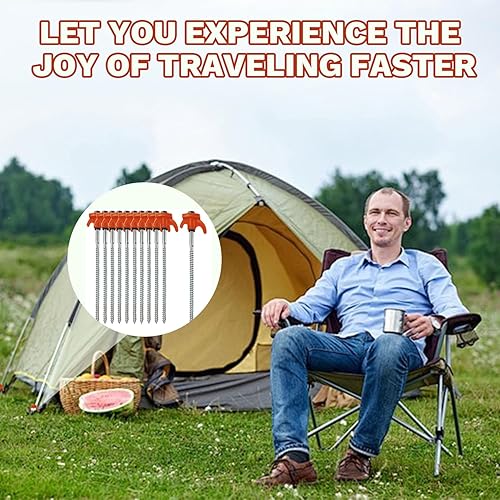 Funmo 10 Stück Zeltheringe,Heringe Erdnägel Stabil, 21cm Zeltheringe Sturmsicher, Schraubheringe Erdschrauben Heringe Camping Zeltbefestigung Heringe Für Zelt Sonnenschirm Wald, Wiesen, Gras, Sandbode