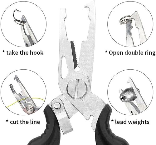 EODKSE Angeln Zange Set - praktische Multifunktionszange für Angler: Hakenlöser, Sprengringzange und Angelhakenentferner in einem, Robuste Fischereizange als unverzichtbares Angelzubehör,