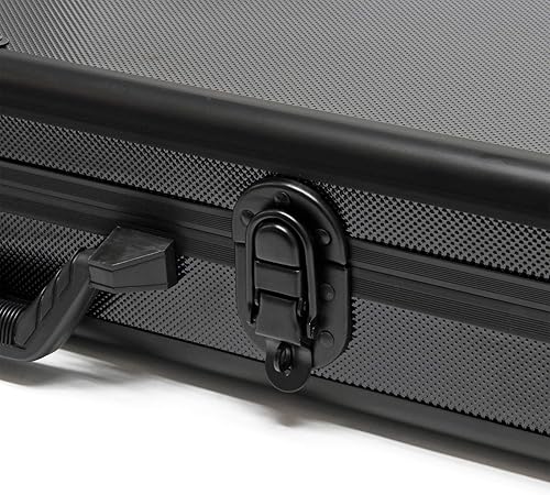 Wiltec Waffenkoffer verschließbar, Gewehrkoffer aus Aluminium, Pistolenkoffer mit Klappverschlüssen und Schlüssel