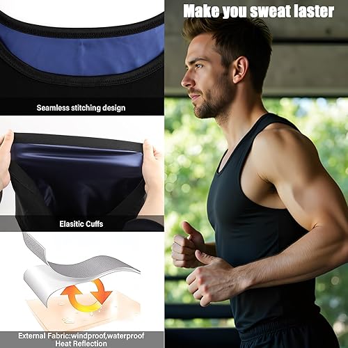 Sahunfri Saunaweste für Herren, PU-Milchseiden-Schwitzanzug, ideal für fitnessorientierte Männer