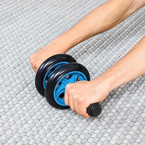 SONGMICS Bauchroller, Bauchtrainer ab Roller, bauchmuskeltrainer ab Wheel Set, mit Kniematte, für Fitness