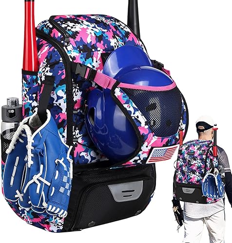 Youth Baseball Equipment Bag | Lightweight Baseball Backpack | Aterproof Baseball Bag | Tball Equipment Bag Softball Gear Bag Baseball Accessory Bag Lightweight Softball Bag With Multiple Compartments