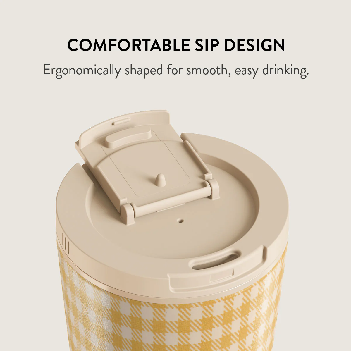 Tuscan Sun - Yellow Plaid Travel Mug