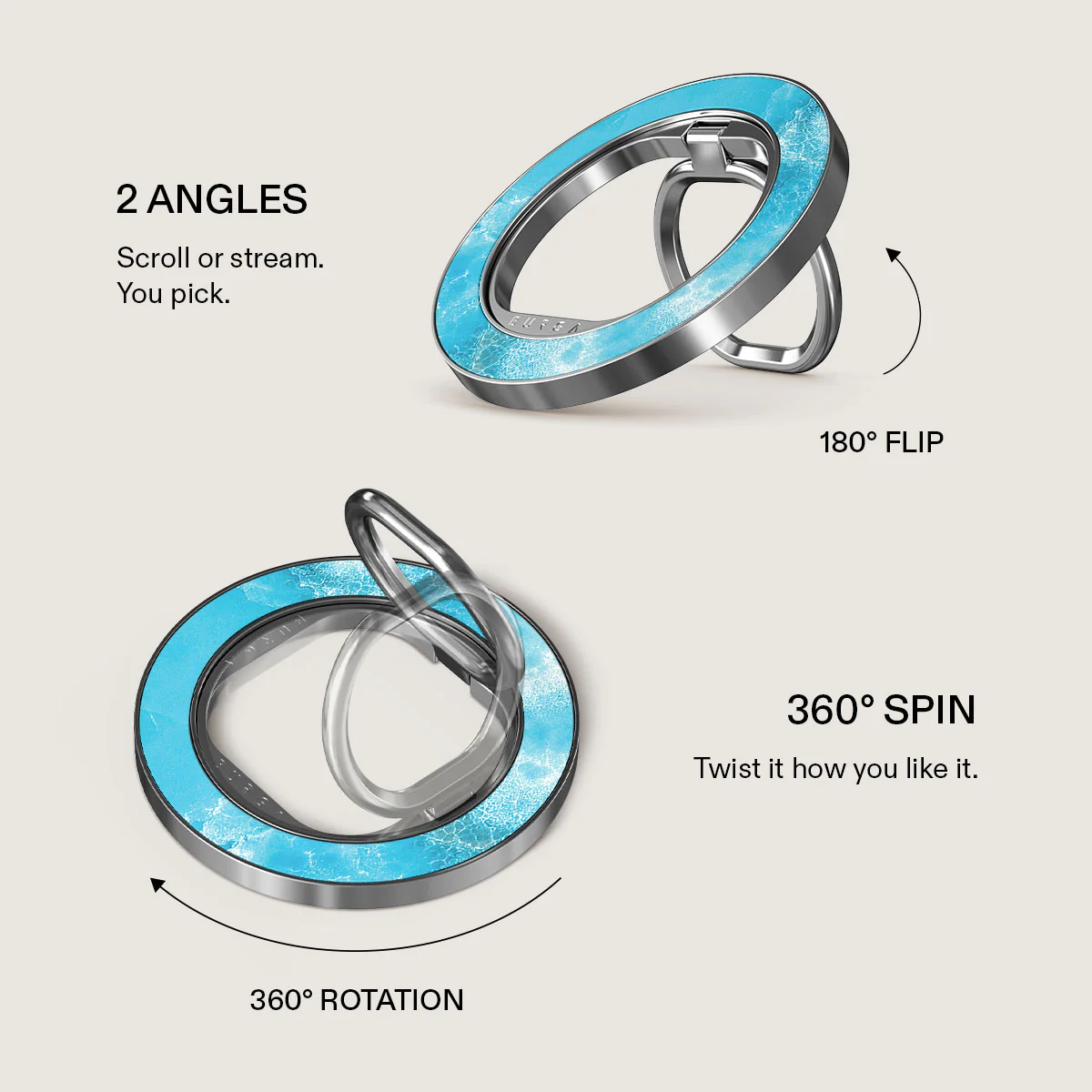 Ocean Waves - Blue Magnetic Ring Holder
