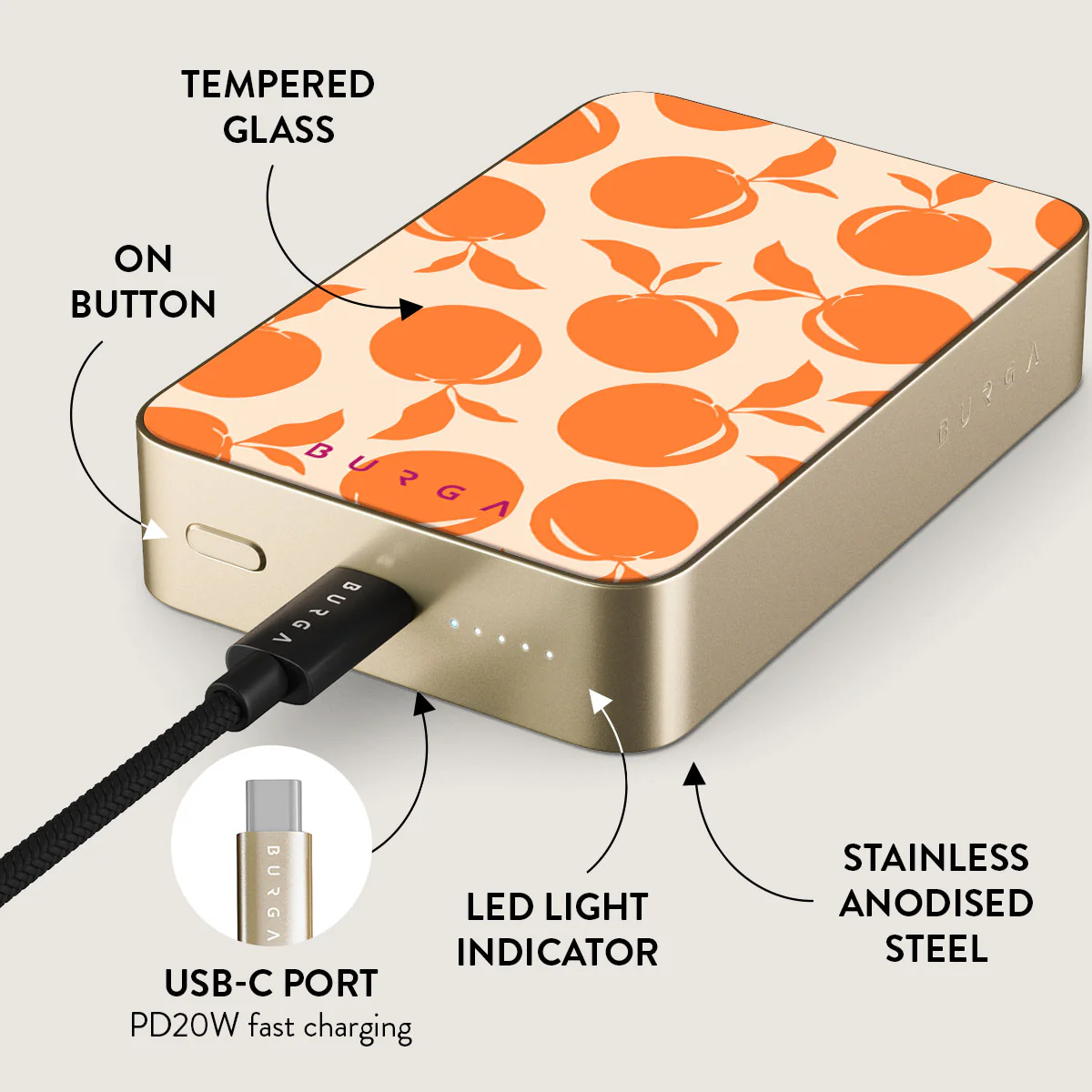 Peach Fuzz - Magnetic Power Bank