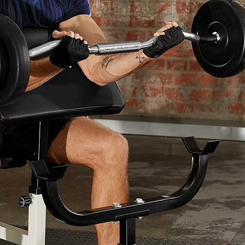 TecTake Bizeps Curl Hantelbank | Polster, Sitz und Ablage höhenverstellbar | 100 x 65 x 96 cm