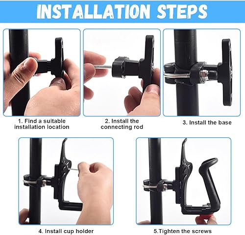 NAROSEBE Fahrrad Flaschenhalter Kunststoff Wasserflaschenhalter 360 Grad Rotation Einstellbare Getränkehalter Fahrrad Trinkflaschenhalter für Fahrrad Mountainbikes Rennrad Kinderwagen