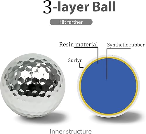 Jaucin Personalisierte Golfbälle mit Wunschtext Gravur Golfball, softe Golfbälle mit maximaler Reichweite, Dieser Ball kennt Dein Handicap