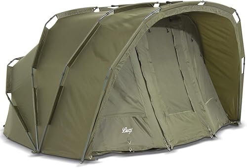 Lucx® Bivvy + Winterskin 'Tiger' 1-2 - 3 Mann Angelzelt + Überwurf - Karpfenzelt - Carp Dome with Overwrap 2 or 3 Man Carp Fishing Tent